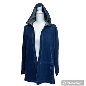 Pure Jill J. Jill Indigo Hooded Open Top Jacket